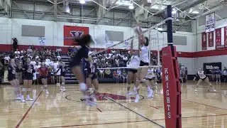 9.10.19  Trinity Catholic Volleyball (wins) vs Vanguard (set #3clip#1 )