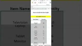Excel Shortcuts: How to Autofit Row Height in Excel