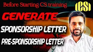 Before starting CS training How to Download SPONSORSHIP LETTER from the Institute Website