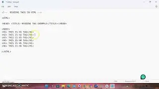 HEADING TAGS IN HTML