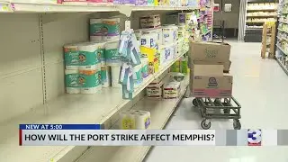 Shoppers empty shelves amid port workers' strike