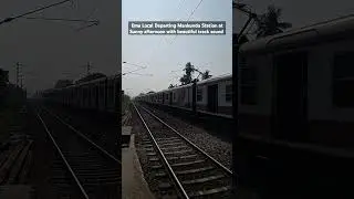 Emu local train departing Mankundu Station at sunny afternoon with satisfying track sound #shorts