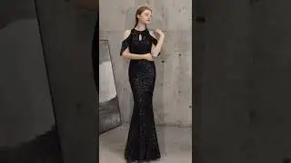 Black Glitter✨sexy prom evening dresses for women & girls. #short #blackdress #shortfeed #shorts