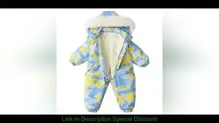 Baby Winter Ski Suit Thicken Baby Jumpsuit Warm Children Clothing Set Waterproof Hooded Boys Overall