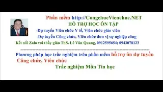 Dự Tuyển Công chức, Viên chức-Trắc nghiệm Môn Tin học