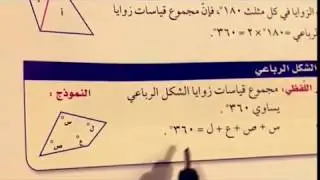 الأشكال الرباعية للصف الأول متوسط الفصل الدراسي الثاني