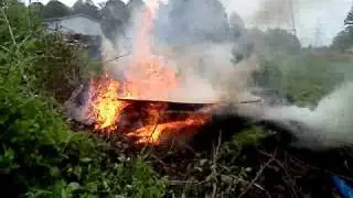 Burning our trash pile