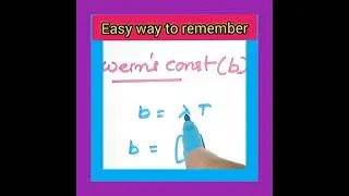 Q#124) How to remember dimensional formula of Wien's constant | #shorts #ytshorts #backtobasics