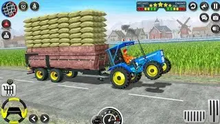 New Tractor Trolley Kisan Kheti Jameen Bijay 🚜😯Driveri 3D offline game play Real Tractor Driving