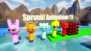 Long Slide Game With Pinki Oren Sky Lime Raddy Brud Vinera Black Sprunki Animations TV Funny 3d