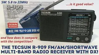 Featuring a DX-Local switch, the Tecsun R-909 multi-band radio with AM, FM and 7 Short Wave bands