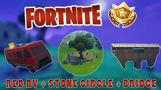 Stone Circle, Wooden Bridge & Red RV (FORTNITE SEASON 3 WEEK 10 BATTLE PASS CHALLENGE)