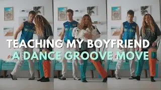 Teaching my boyfriend how to do the V-Step Groove | #shuffledance #shuffletutorial #dancetutorial