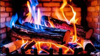 Stunning 4K Fireplace - Warm Hearth with Intense Blue-Orange Fire Glow - Hypnotic Fireplace Flames