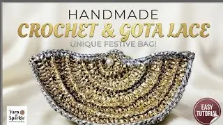 Part1 #how made gota lace purse #crochet #clutch bag