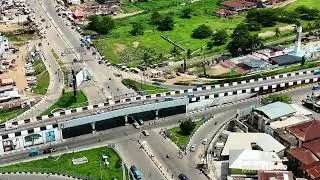 Drone footage of Olaiya Bridge, Osogbo, Osun state, Nigeria.