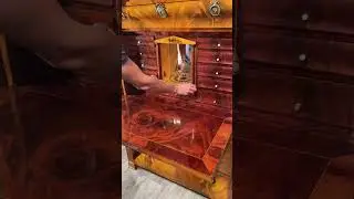 Antique Biedermeier Secretary Desk with Secret Compartments #antiquefurniture #Biedermeier  #vintage