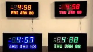 Ivation Large Display Electric LED Wall / Table Clock with Day, Month & Date