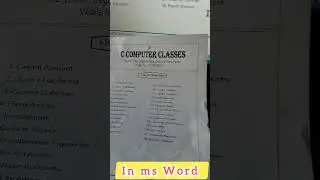 Notes in Ms Word #ms #computer #excel