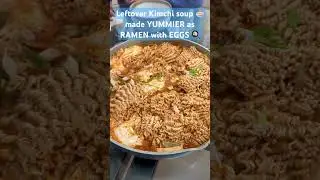 Even leftovers are yummy meals. Kimchi soup remixed as ramen #kimchi #ramen #leftovers #eggs