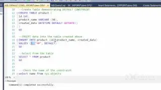 SQL Constraints ----  DEFAULT Constraint