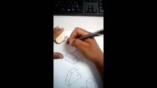 Perspectiva Isométrica de peça com linhas não isométricas