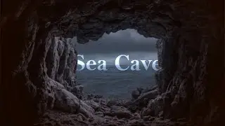 CLIFFTOP SEA CAVE Ambience | OCEAN STORM and BONFIRE