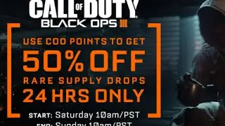 GET DOUBLE SUPPLY DROPS TOMORROW ONLY! Black Ops 3 HALF OFF 50% CoD POINTS (BO3 Supply Drop Deal)
