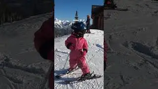 2 year old skier needs poles #skiing #toddler #cute