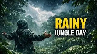Enjoying Bad Weather ☁️ Heavy Rain in Jungle | Peaceful Rain Camping Experience
