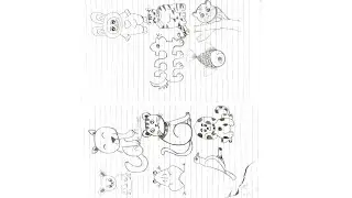 How to draw cat, fish,frog,dog, mouse Number Drawing 