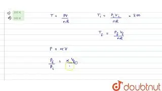 Temperature of an ideal gas is 300 K . The final temperature of the gas when its volume changes ...