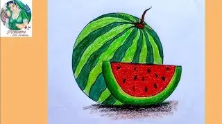 Water melon 🍈🍈|| kids drawing. || How to draw a easy water melon   how to draw a colourful melon 
