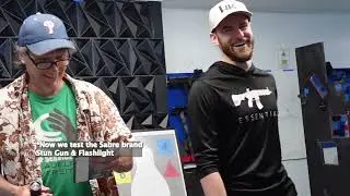 Sabre Stun Gun And Flashlight Vs Non Brand Review with Training Session Student at Shot Tec