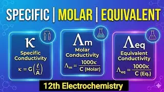Molar, Equivalent & Specific   Conductivity.  Electrochemistry 12th                  12th/NEET/JEE