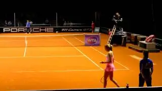 Petra Martic vs. Yulia Beygelzimer service + return game @ Porsche Tennis Grand Prix 2015