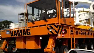 KAMAG multi-wheeled vehicle rolls by