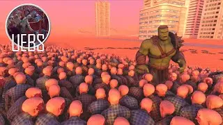 10,000 Running ZOMBIES vs. HULK - ULTIMATE EPIC BATTLE SIMULATOR - UEBS