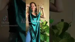 Emerald green silk dress try-on#greendress #silkdress #dresstryon #fashion
