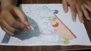 Coloring Page of Flag Carrying Group Members 5   Basant