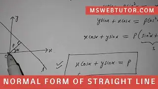 Normal Form of Straight Line in Hindi | mswebtutor.com