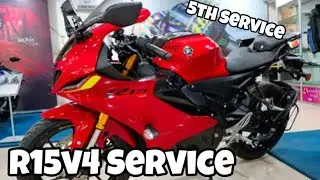 Yamaha R15v4 Red Pari 🧚|  Service | 5th sevice Done | Low Maintenance bike Ever !! Yamaha r15v4 !!