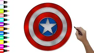 HOW TO DRAW CAPTAIN AMERICA SHIELD! Step by Step Easy
