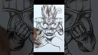 How to draw Prince Vegeta 🔥✍️ #drawing #vegeta #art #anime #shorts #sketch #dragonball