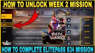 How to unlock week 2 mission in free fire | How to complete elite pass s34 mission | team task