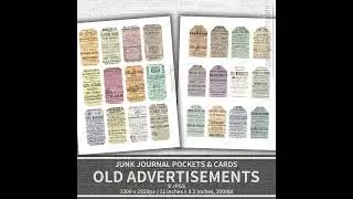 Junk Journal Pocket and Cards Ideas - Old Advertisements Loaded Envelope Cards - #ephemera #craft