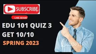 EDU 101Quiz 3|| Foundation of education (edu101) quiz 3 ||Solved Quiz 2023