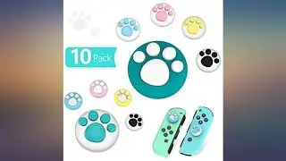 [10 Pack] iVoler Cat Paw Design Thumb Grip Caps, Joystick Cap for Nintendo Switch & Lite,