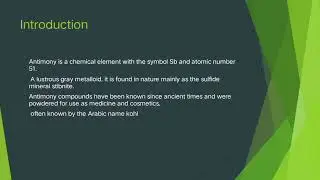 Antimony///the metalloids// benefits of boron   uses of boron///effects of boron//characteristics