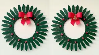 DIY Christmas Wreath | Christmas Home Decorations | Ice Cream Stick Craft